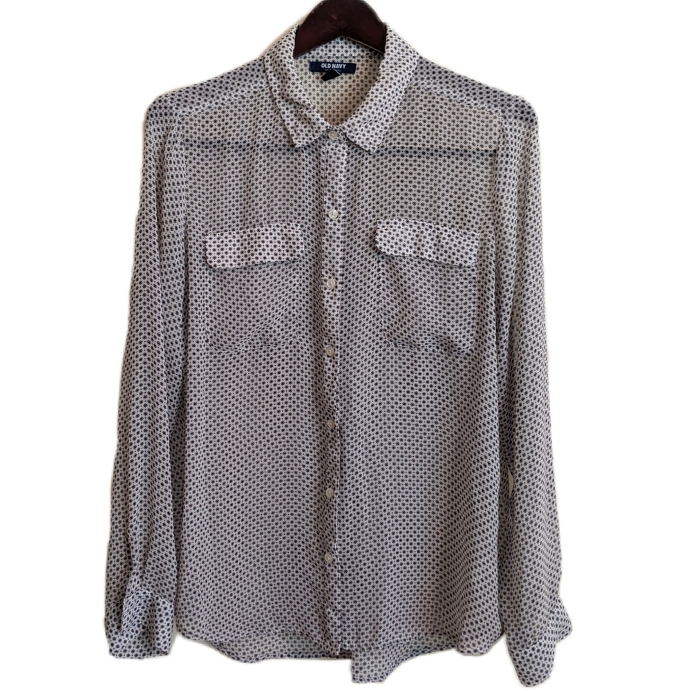 Old Navy Long Sleeve Sheer Top L